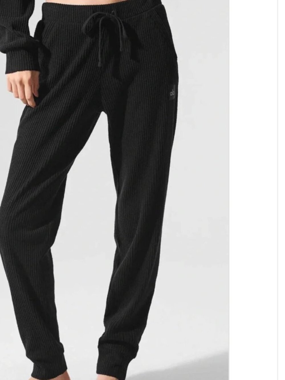 ALO Muse Black Mid Rise Jogger Sweatpants Small